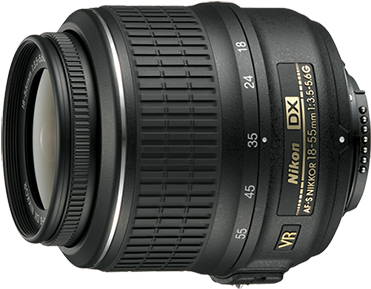 Objetivo Zoom Af S Dx Nikkor18 55mm F/3 - Nikkor 18-55mm F3.5-5.6g Af-s Dx Vr Lens (480x379), Png Download
