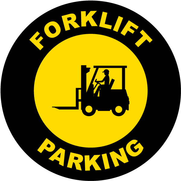 Forklift Parking Floor Sign - Forklift Parking Area Sign (600x600), Png Download