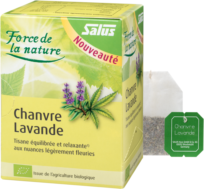 Salus Kraft Der Natur Kräutertee Hanf Lavendel (1000x1001), Png Download