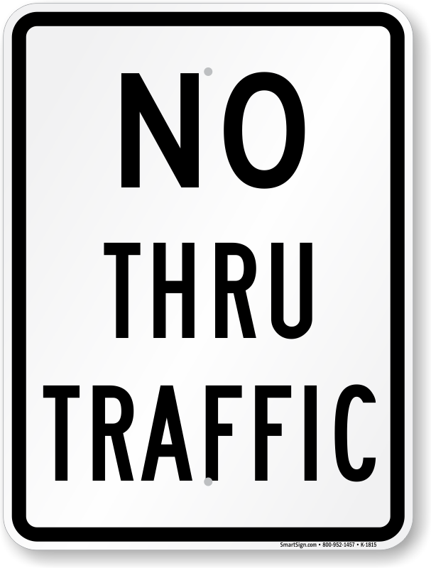 No Thru Traffic Aluminum Parking Sign - No U Turns Sign (607x800), Png Download