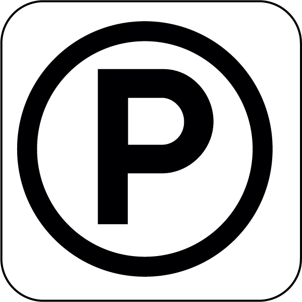 Png B/w - Parking Symbol Black And White (598x598), Png Download