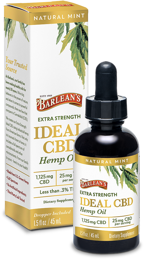 Barlean's Extra Strength Ideal Cbd Hemp Oil (574x1000), Png Download