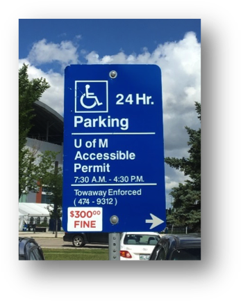 Accessible Parking Sign - University Of Manitoba (359x443), Png Download