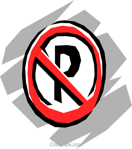 No-parking Sign Royalty Free Vector Clip Art Illustration - Parking (425x480), Png Download