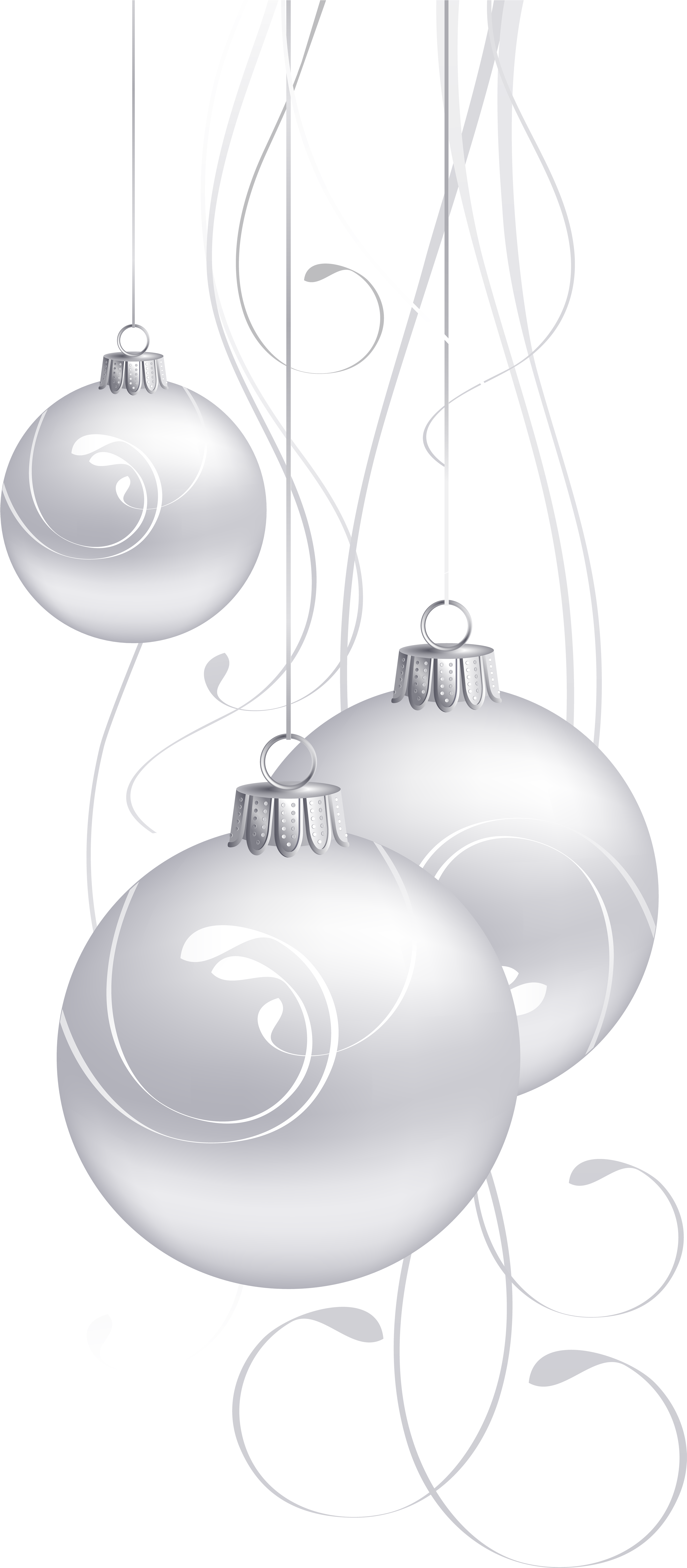 White Christmas Balls Png (3580x8000), Png Download