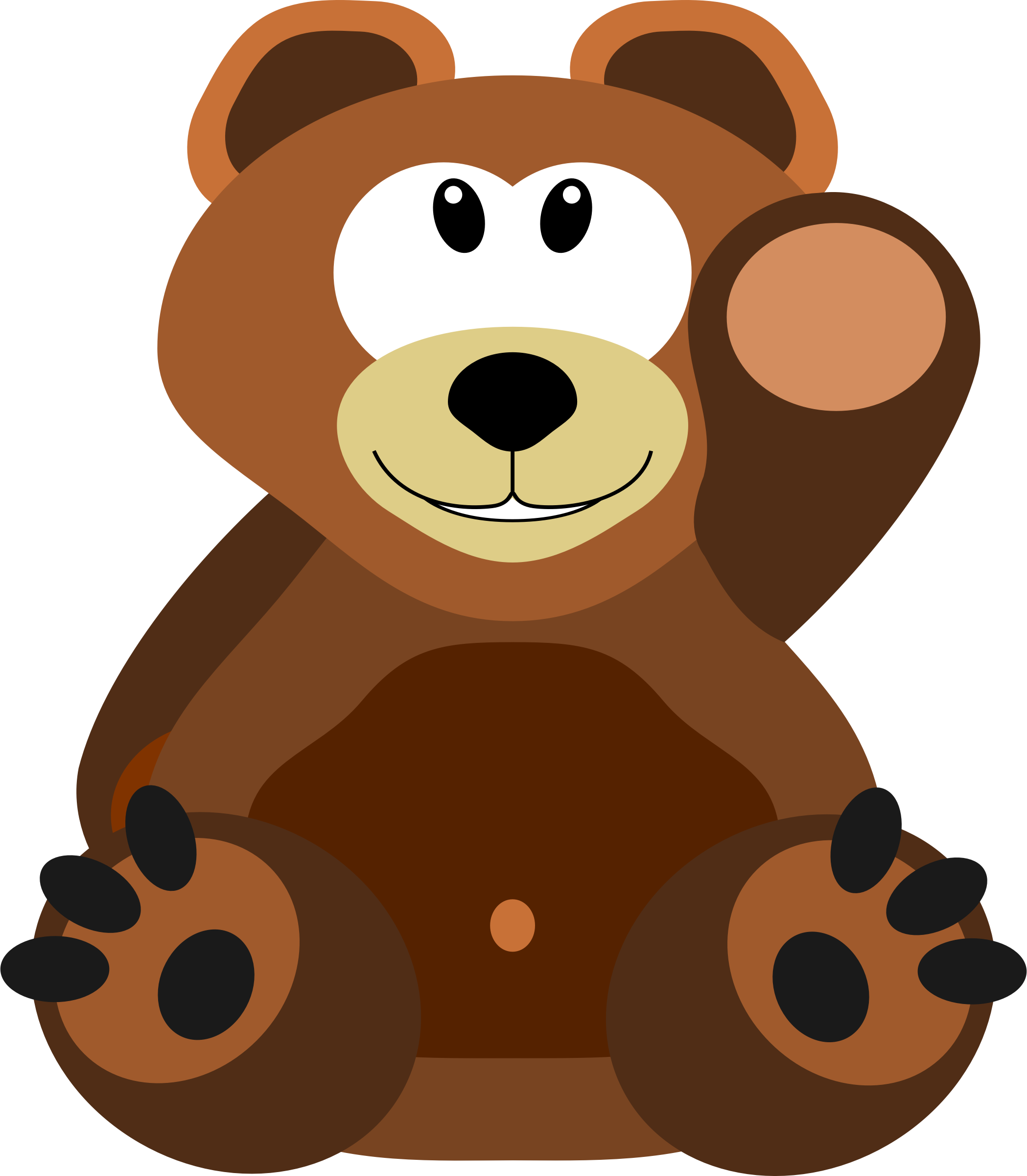 Teddy Bear Png Transparent Free Images - Drawing Cartoon Teddy Bear (628x720), Png Download