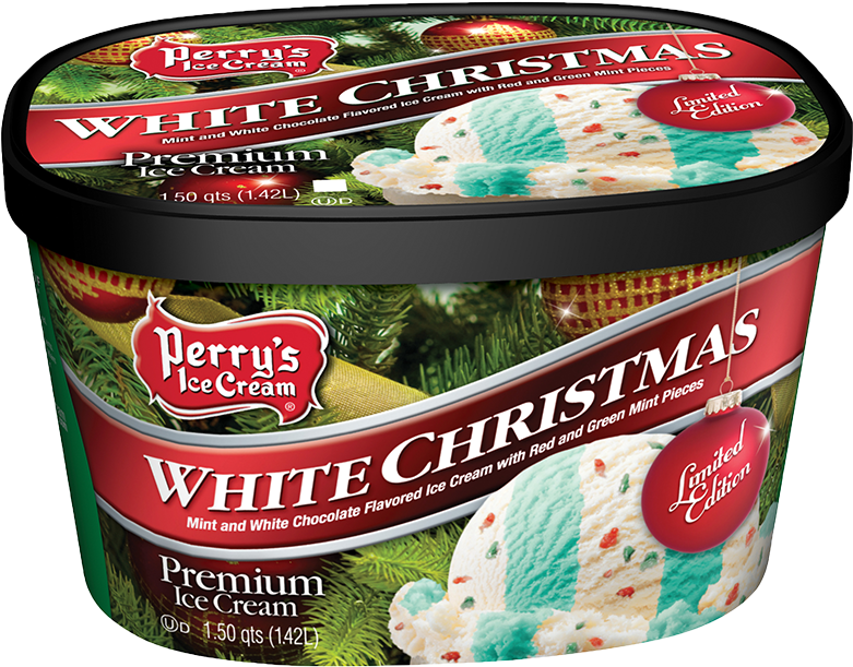 Perrys Premium Ice Cream, White Christmas - 1.75 Qt (783x650), Png Download