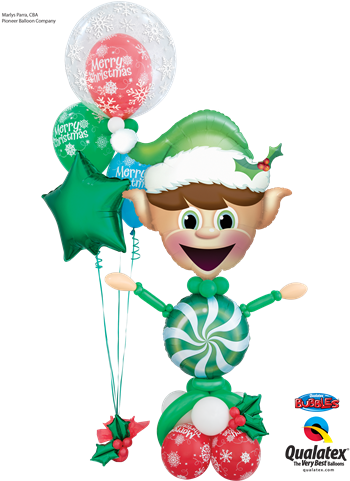 Price - $2 - - Christmas Elf Foil Mylar Balloon 35" By Qualatex (360x481), Png Download