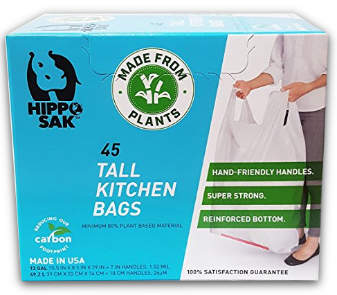 Hippo Plant Based Trash Bags - Hippo Sak Plant Based - Tall Kitchen Bags (487x426), Png Download