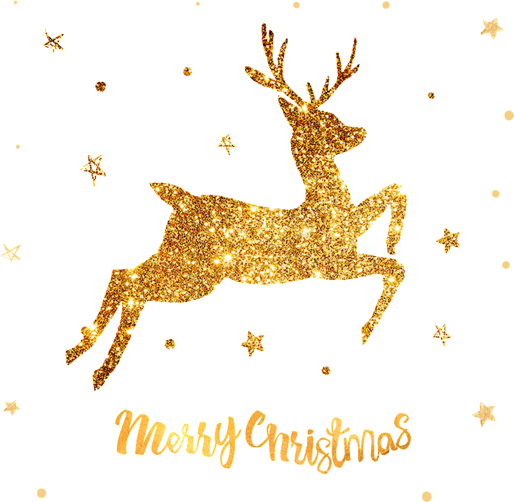 White Christmas Golden Elk Transparent Decorative - Renos De Navidad Png (1024x1000), Png Download