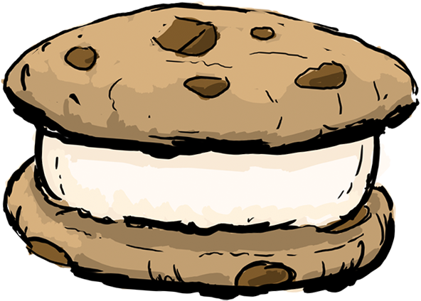 Pin Ice Cream Sandwich Clipart - Ice Cream Sandwich Cartoon (600x452), Png Download