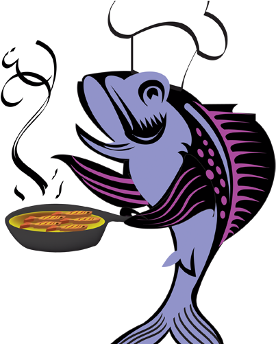 Sandwich Clipart Fried Fish - Fish Frying Clip Art (432x500), Png Download