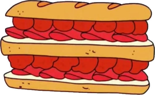 Download Regular Show Death Sandwich Clipart Hot Dog - Sandwich De La Muerte (530x326), Png Download