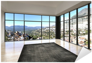 Empty Room Interior With Floor To Ceiling Windows And - Floor To Ceiling Windows Loft (400x400), Png Download