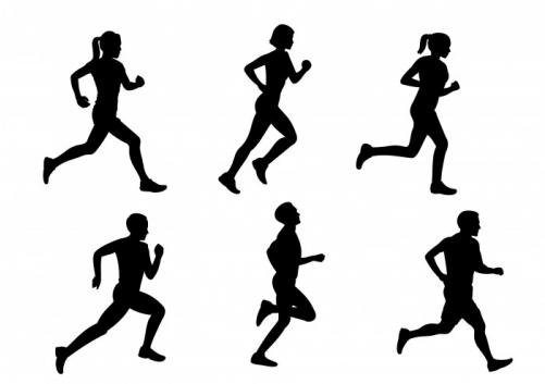 Patchwork Cutters Runner Silhouette Set (500x500), Png Download