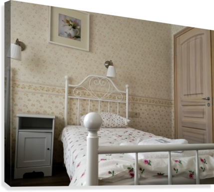 Empty Hotel Room Canvas Print - Bedroom (429x386), Png Download