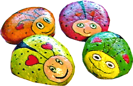 Painted Rocks, Love Bugs - Painted Rocks Transparent Background (475x305), Png Download