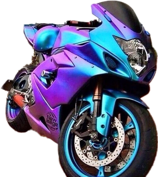Blue And Purple Motorcycle (518x581), Png Download