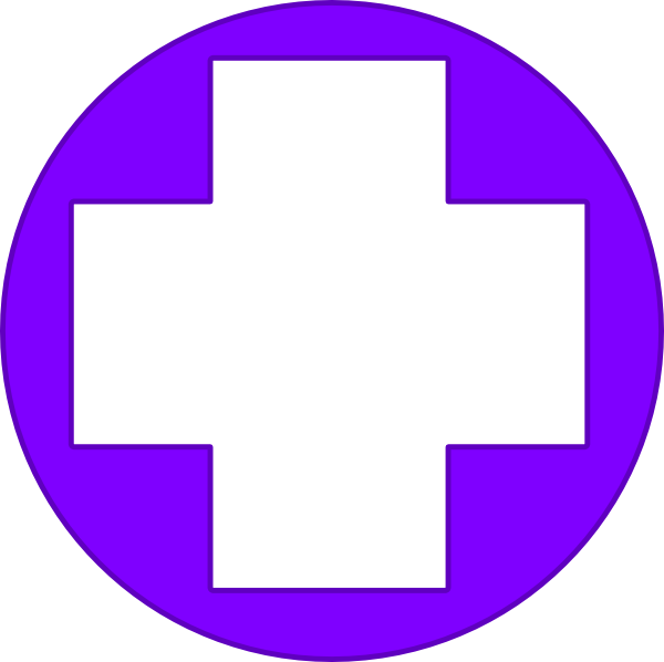 Purple Cross Clip Art At Clker - Purple Red Cross (600x598), Png Download