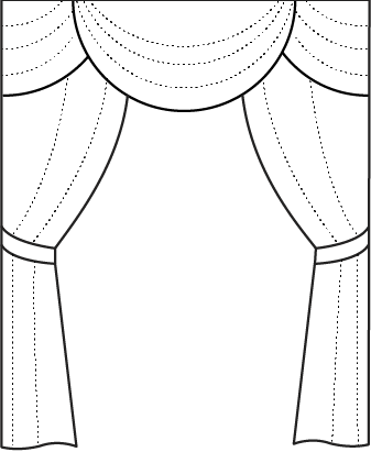 Cortinas Convencionales - Line Art (337x411), Png Download