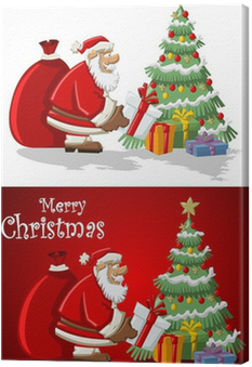 Cuadro En Lienzo Santa-claus Poner Los Regalos En El - Christmas Xmas Decal Sticker Decal Sheet 27 Cm X 18 (400x400), Png Download