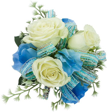 Caribbean Wrist Corsage Corsage - Blue Corsage Png (368x460), Png Download