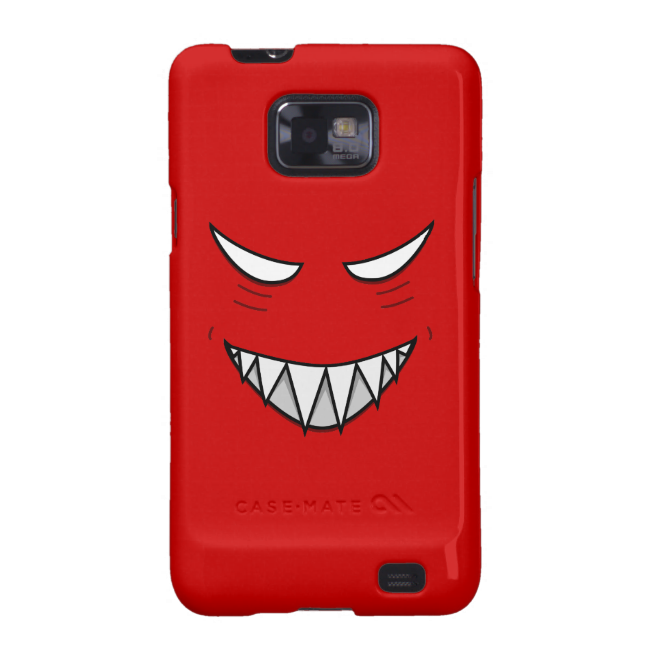 Grinning Face With Evil Eyes Red Galaxy S2 Covers - Evil Grin Evil Eyes Shower Curtain - 71" By 74" (650x650), Png Download
