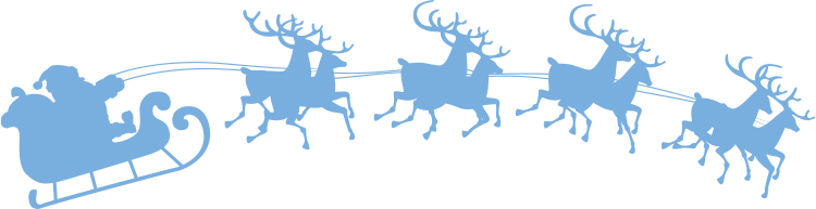 Reindeer - Deer Christmas Blue Png (750x193), Png Download