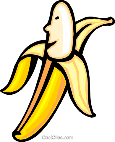 Banano, Plátano De Dibujos Animados Libres De Derechos - Cartoon Banana (389x480), Png Download