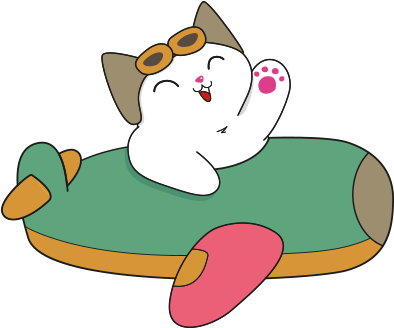 Slide - Gato En Avion Dibujo (450x400), Png Download
