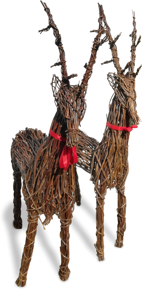 Buy Xmas, Christmas Wicker Reindeer - Christmas Day (473x952), Png Download