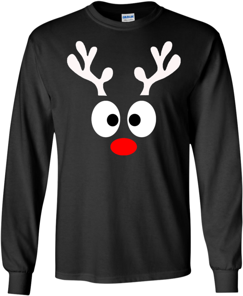 Christmas Reindeer Funny Bland Ls Ultra Cotton Tshirtbuy - Naruto And Sasuke Supreme Hoodie (1024x1024), Png Download
