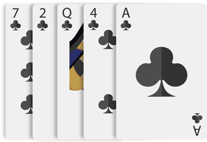 It Consists Of Five Cards Of The Similar Suit - Ace (440x320), Png Download