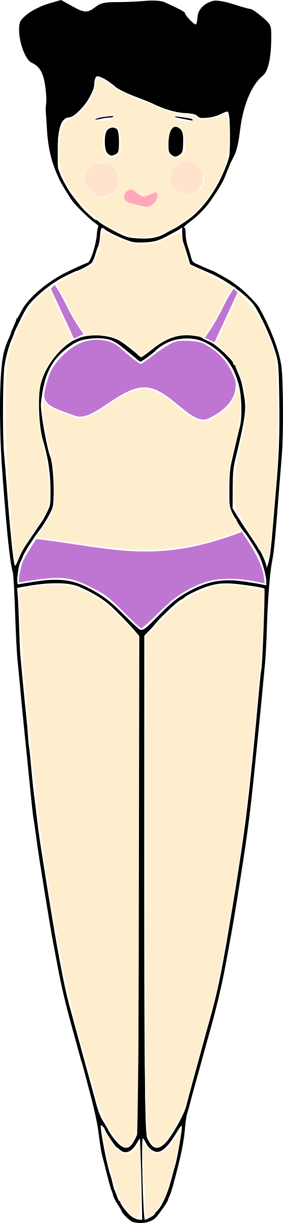 Big Image - Girl In Swimsuit Clipart (556x2400), Png Download