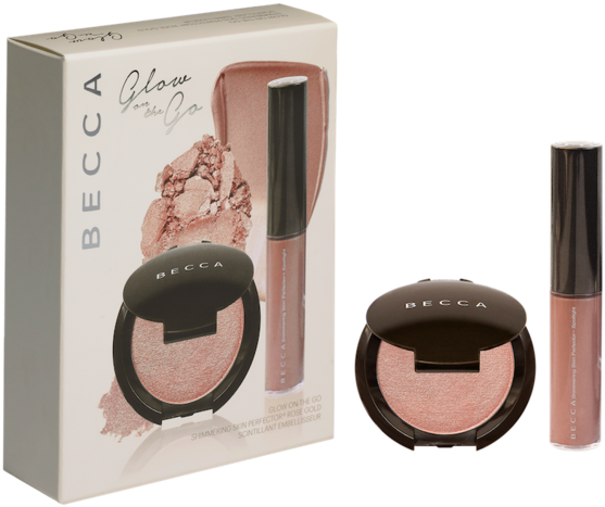 Becca Rose Gold Kit - Becca Glow On The Go Kit Rose Gold (640x640), Png Download