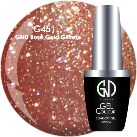Gnd Rose Gold Glitter Gnd G451 One Step Gel - Nail Polish (500x500), Png Download