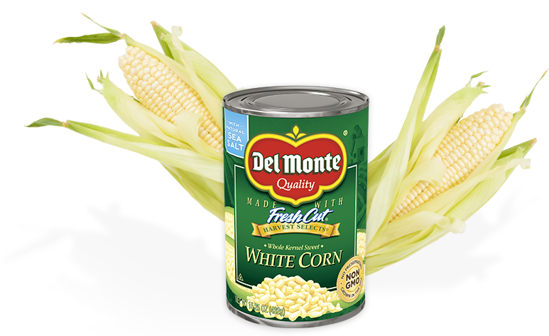 Whole Kernel Sweet White Corn - Del Monte Whole New Potatoes 14.5 Oz (1050x472), Png Download