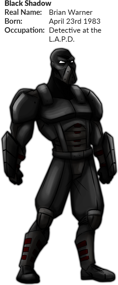 About Black Shadow - Character Sheet (450x950), Png Download