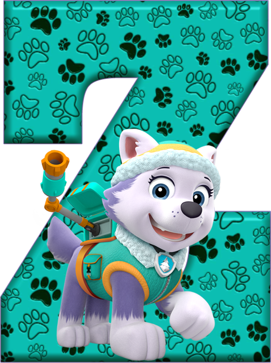 *✿**✿*z*✿**✿*de Alfabeto Decorativo - Abecedario De Paw Patrol (550x736), Png Download