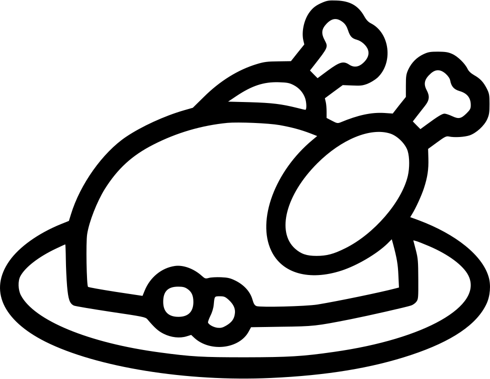Turkey Meat Dinner Feast - Icon (980x758), Png Download