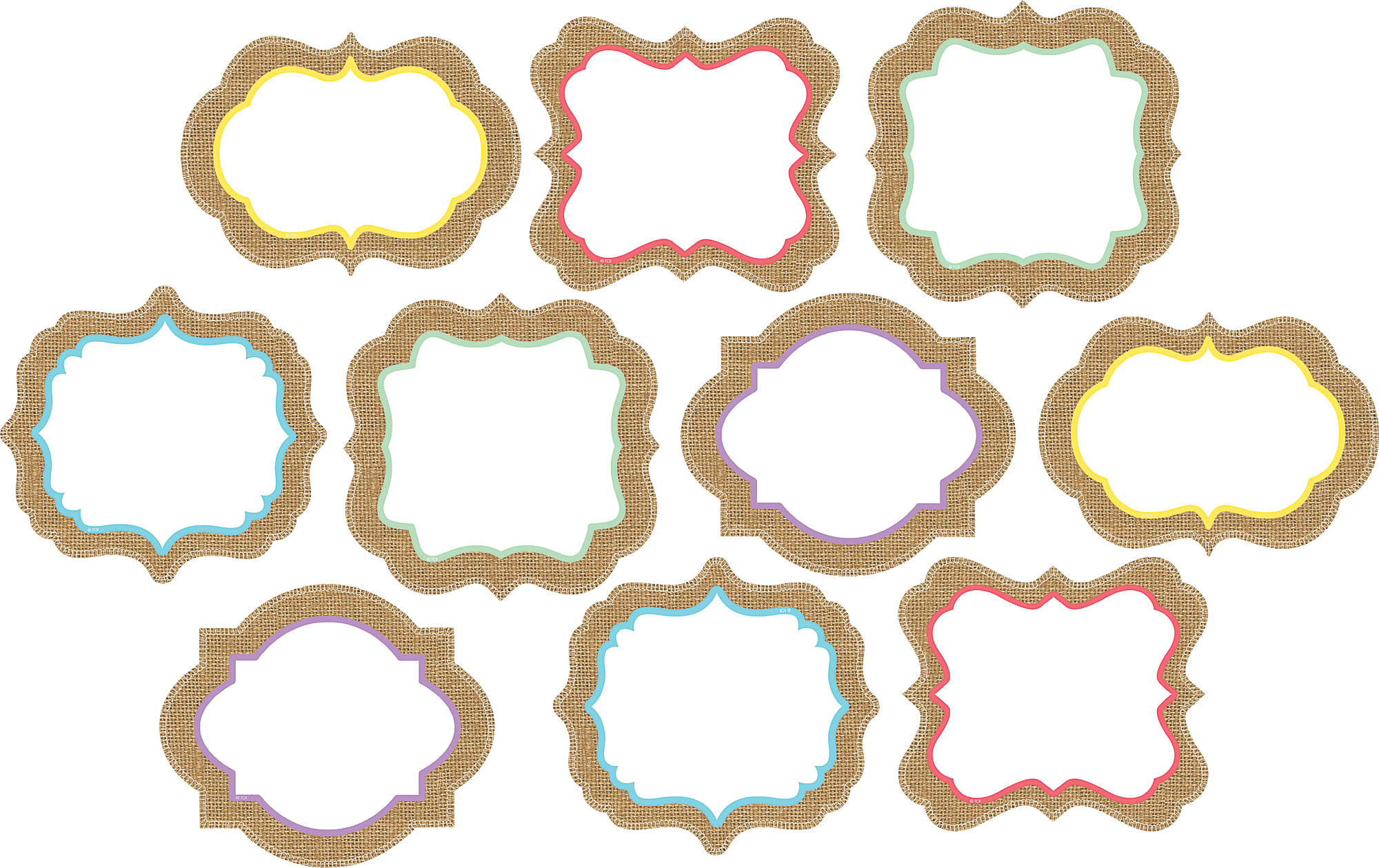 Tcr77192 Shabby Chic Burlap Accents Image - Accents Teacher Created Resources (900x900), Png Download