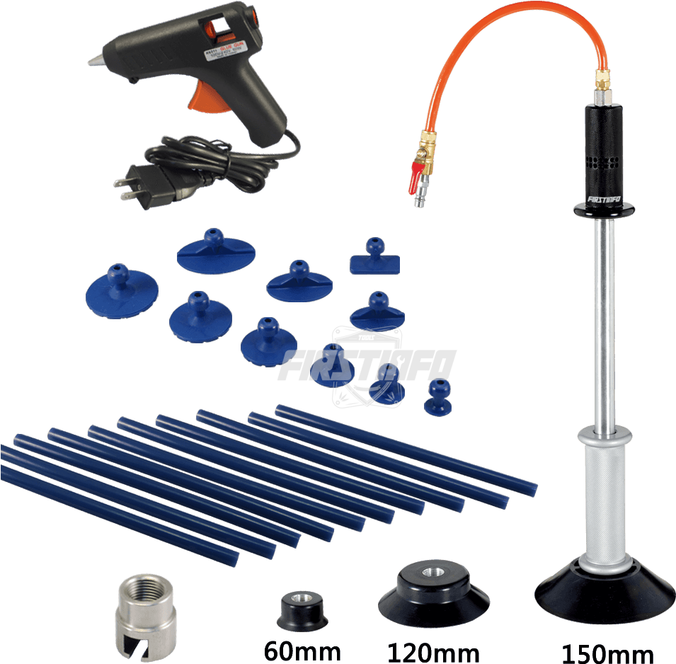 Air Dent Puller 10 Pcs Damage Repair Hot Glue Gun Set - Fit Tools Air Suction Dent Puller Remover (1024x1024), Png Download