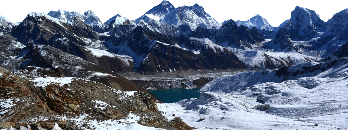 Everest Png Clipart - Gokyo (1400x522), Png Download