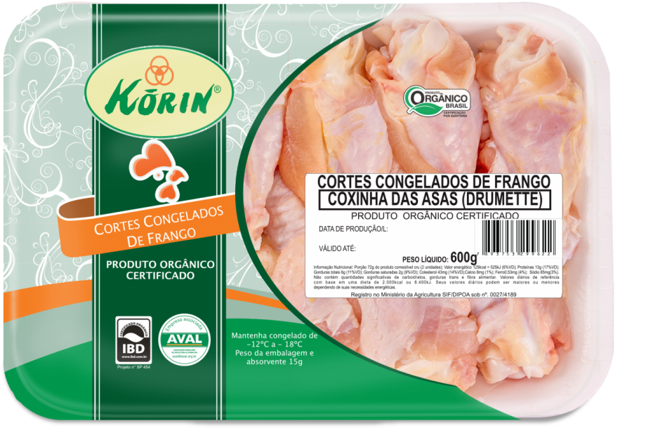 Coxinha Da Asa Frango Orgânica Congelada 600g Su10 - Korin (1000x668), Png Download