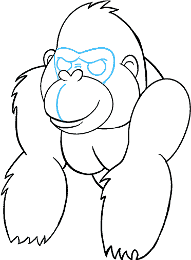 How To Draw Cartoon Gorilla - Drawing (678x600), Png Download