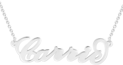 New Carrie Style Name Necklace - Silver (500x500), Png Download