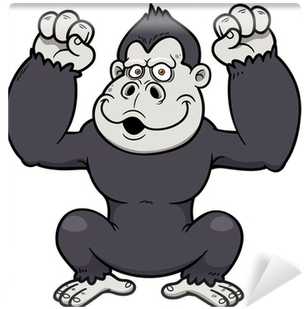 Vector Illustration Of Gorilla Cartoon Wall Mural • - 大 猩猩 卡通 圖 (400x400), Png Download