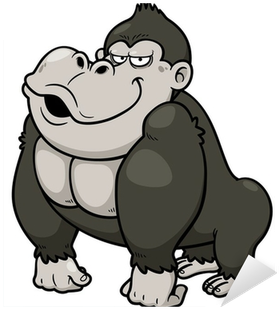 Vector Illustration Of Gorilla Cartoon Sticker • Pixers® - Gorilla Who Ate Too Many Bananas Coloring Book (400x400), Png Download