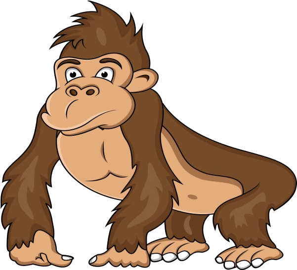 Brown Gorilla - Animales Salvajes Animados Tigre (600x600), Png Download