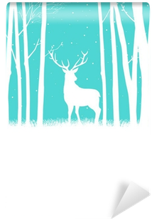 Silhouette Of A Reindeer In Woods For Christmas Theme - Elk (400x400), Png Download